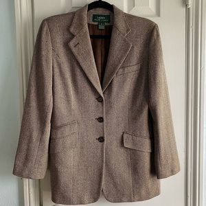 Ralph Lauren Equestrian Herringbone Tweed Blazer
